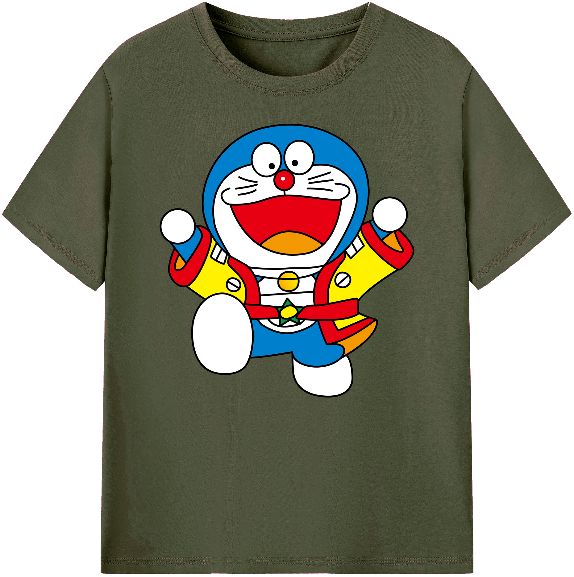 （画像用） ドラえもん Doraemon 綿100％ メンズ半袖Tシャツ｜肌触りやわらか＆通気性